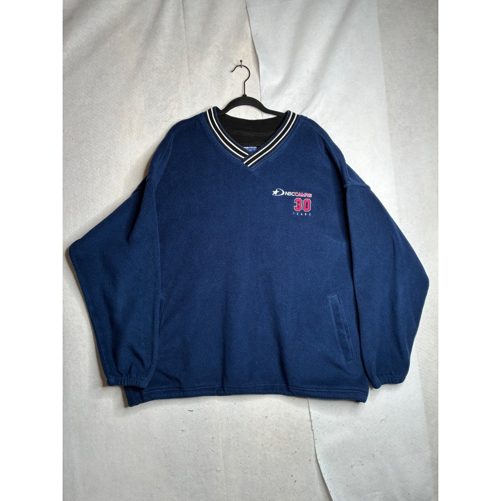Holloway NBC Camps 30 Years Fleece Pullover Navy Blue V-Neck Mens 2XL